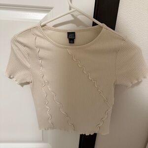 Cream Women’s wild fable short sleeve crop top